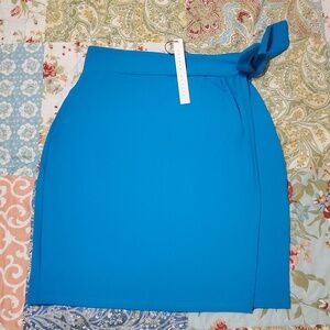 Susana Monaco Blue Faux Wrap Skirt